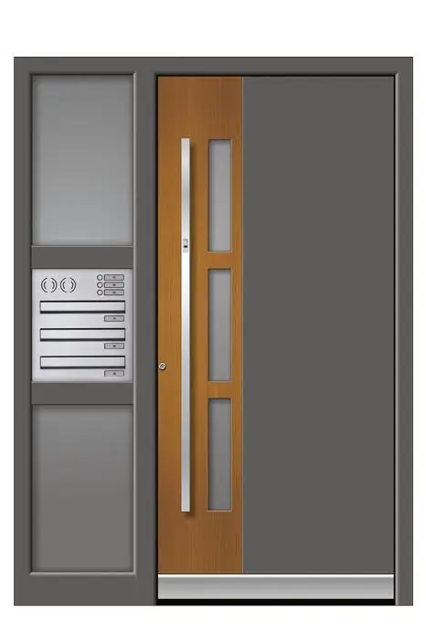 Haustür mit beleuchtetem Griffelement