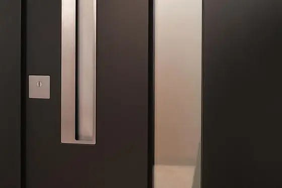 Haustür mit Seitenteil und Oberlicht in einem Element
