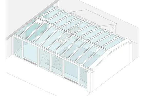 Wintergarten als Anbau an ein Wohnhaus